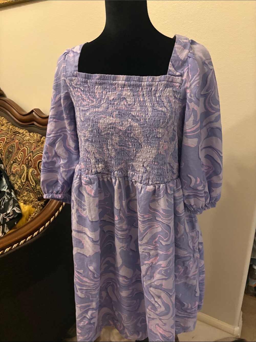 Lavender Swirl Smocked women’s Dress